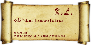 Kádas Leopoldina névjegykártya